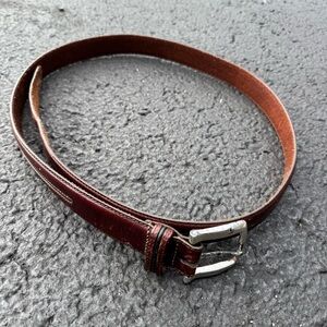 Vintage Brighton Brown Leather Belt Silver Buckle Adult Size 42 Genuine P4207